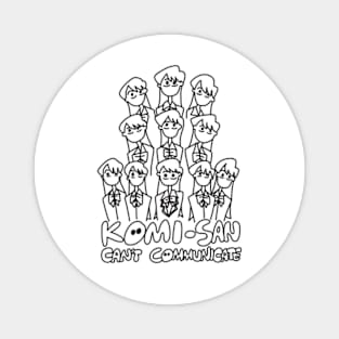 Komi Can't Communicate or Komi san wa komyushou desu anime characters in a black cute doodle Magnet